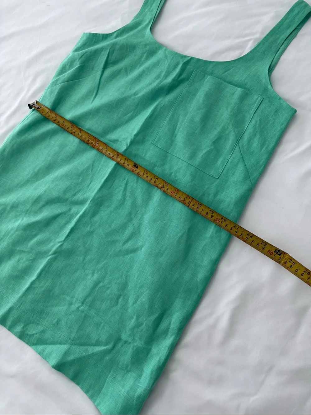 Banana Republic Women's Green Scoop-Back Swim Cover-Up Dress 100% linen